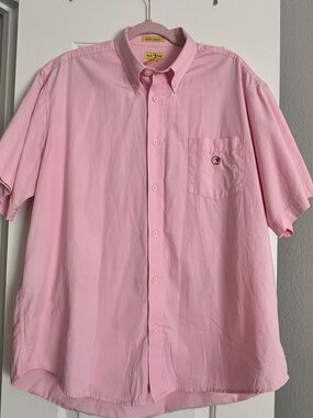 Duck Head Men’s Pink Button-Down Shirt XL Short Sleeve 100% Cotton Preppy Casual